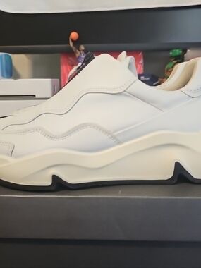 Ecco Womens Y2K Sneakers White Chunky Slip On Walking Size 10-10.5 US 41 EU